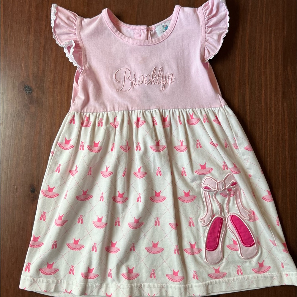 Pink Ballet Embroidered Brooklyn Kids Dress